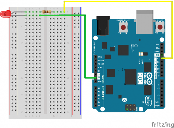 Experiment 1 Blink Wiring Diagram