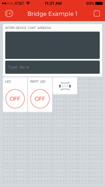 Bridge example device 1 running