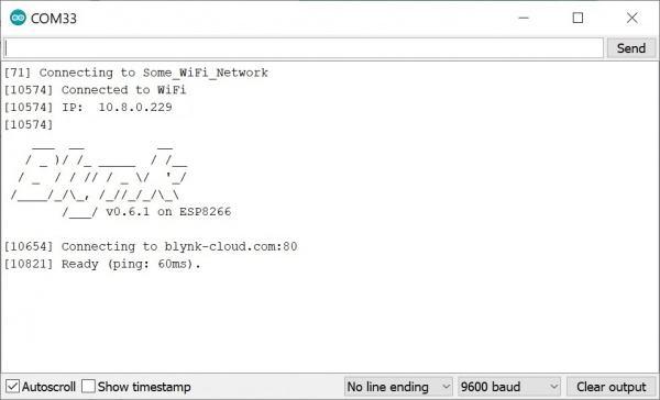 Serial Monitor Output for Blynk