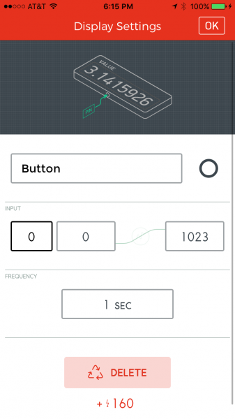 Configure a value widget to read the button