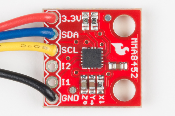 MMA8452Q accelerometer soldered