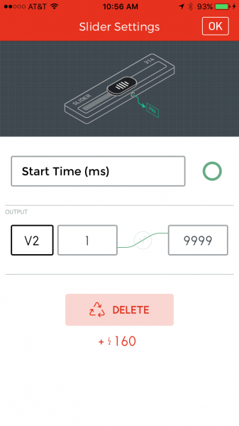 Start time slider settings