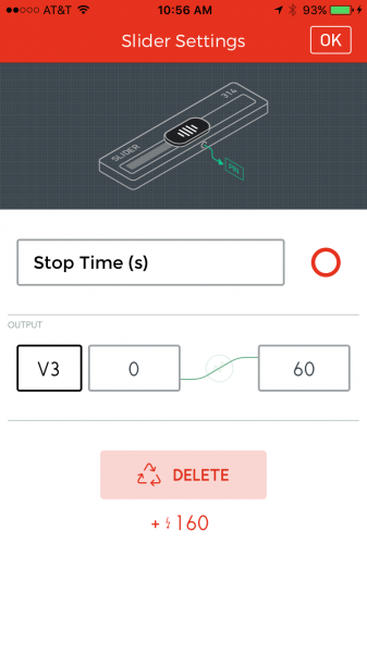 Stop time slider settings