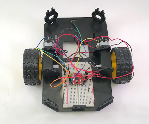 motor driver circuit on breadboard