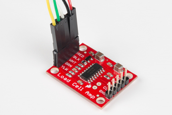 Strain gauge load cell hooked up to SparkFun