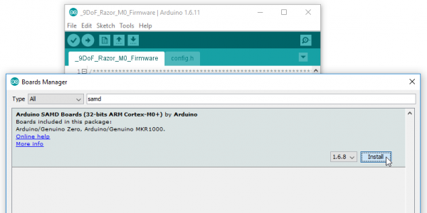 Installing the Arduino SAMD boards