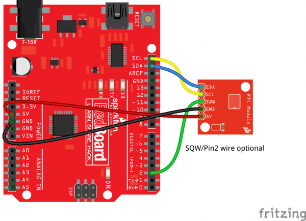 RTC Module example fritzing diagram