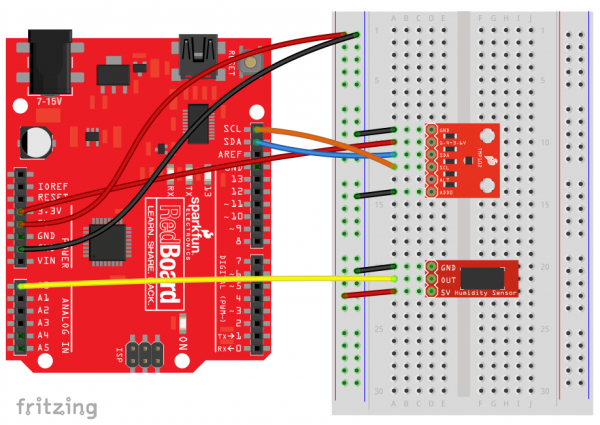 Wiring Diagram HIH-4030 with TMP-102