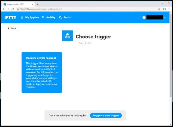 Webhooks service trigger