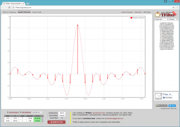 Impulse response from T-Filter