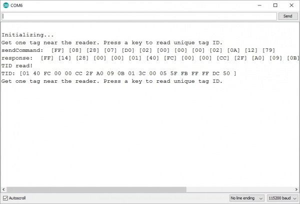 Reading RFID TID example