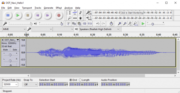 Audacity with open file