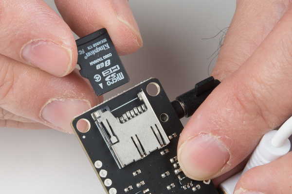 Inserting the micro SD card