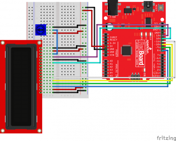5V Character LCD Connected to an Arduino