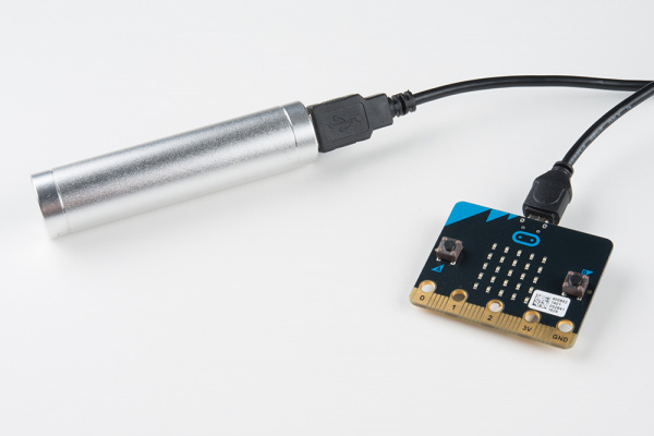 micro:bit powered with USB Power via the USB Connector