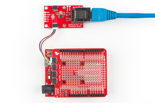 Redboard Connected to Differential I2C using Qwiic