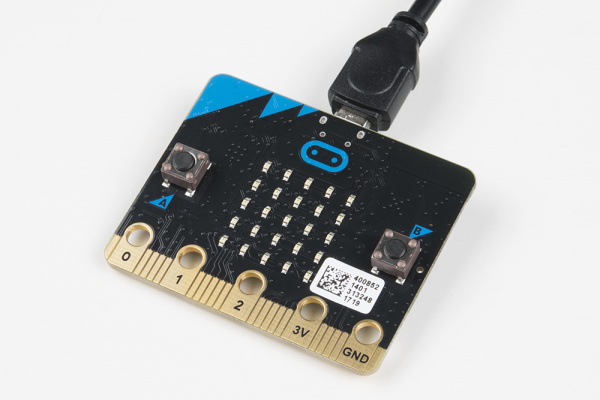 micro:bit connected via USB