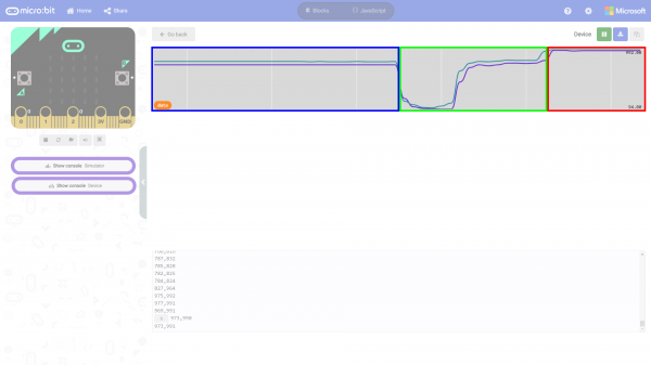 Serial Output Highlighted Three Different Surfaces with Two Line Following Sensors