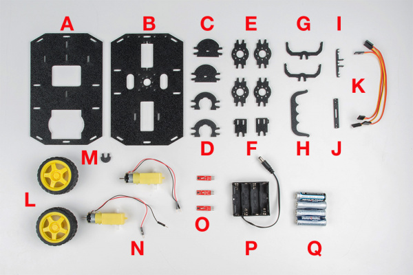 micro:bot chassis parts