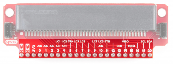 Top-down diagram of the micro:bit breakout board