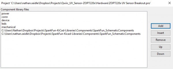 Component Library Files with SparkFun Schematic Component Library