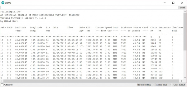 Arduino GPS Receiver LS20031 TinyGPSPlusPlus FullExample