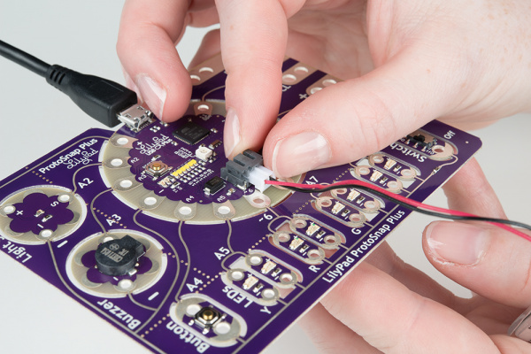 Connecting a LiPo Battery to the LilyPad ProtoSnap Plus