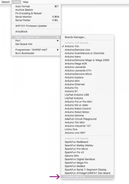 Arduino IDE Board Selection