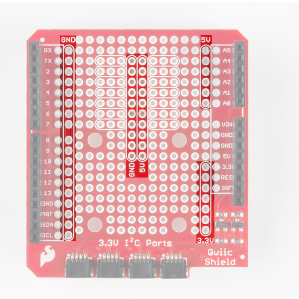 Voltage and GND Rails on Arduino Shield