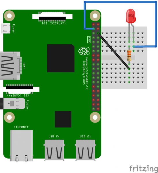 RasPi LED connection diagram