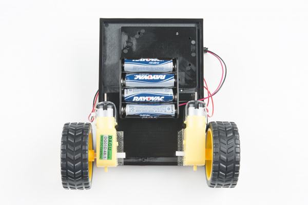 Attach battery pack to robot base plate