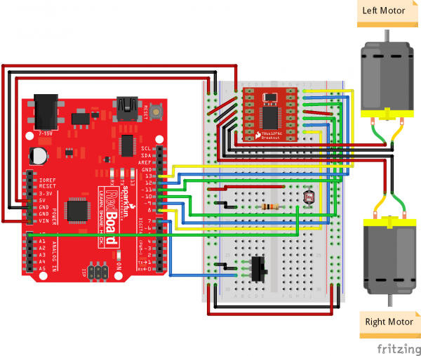 Fritzing diagram of robot wiring