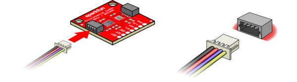 Connecting the Qwiic Cable to the Qwiic Sensor