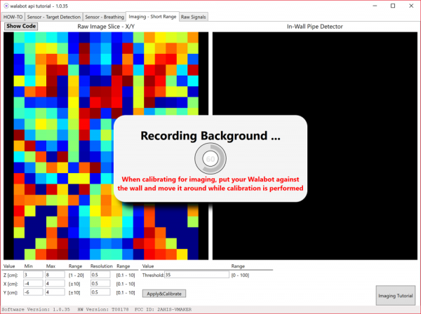 Walabot SDK Short Range Imaging Calibration