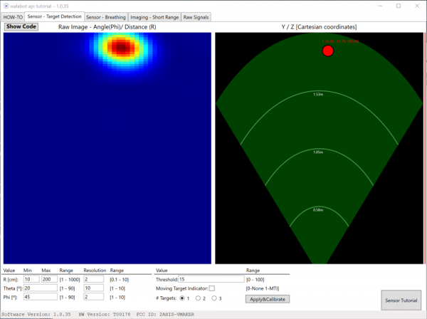 Walabot SDK Target Detection at a Distance