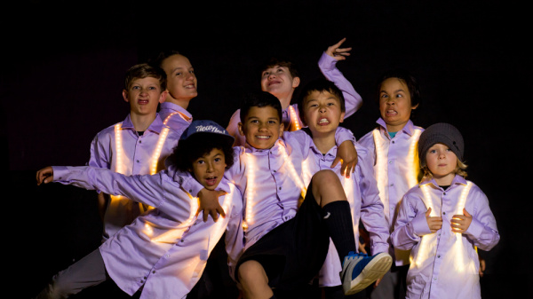 Dancers Wearing Motion Controlled Wearable LED Dance Harness