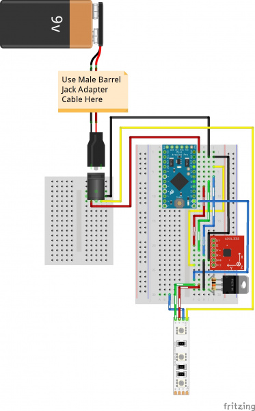 Wearable Motion Controlled LED Harness Circuit