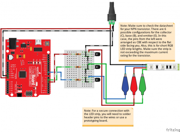 Basic Arduino Hookup w/ NPN Transistor