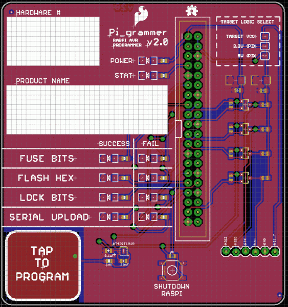 Eagle Pi_programmer Board Layout