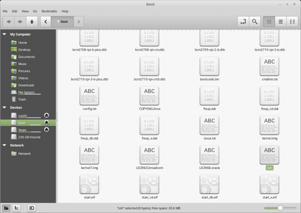 Create an empty ssh file in the boot partition to enable SSH connections