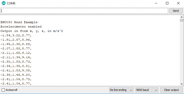 Accelerometer Serial Output