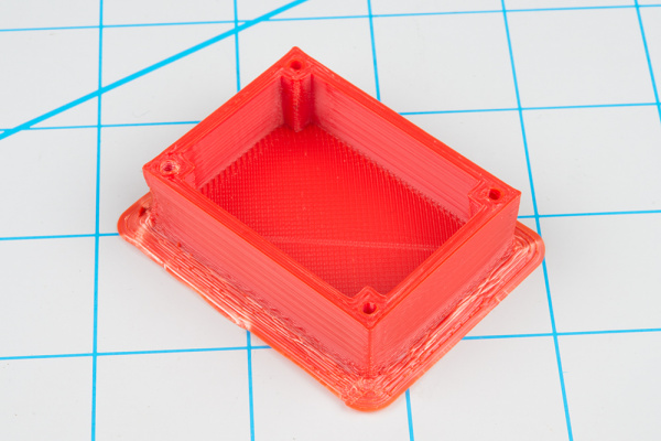 3D printed enclosure with brim