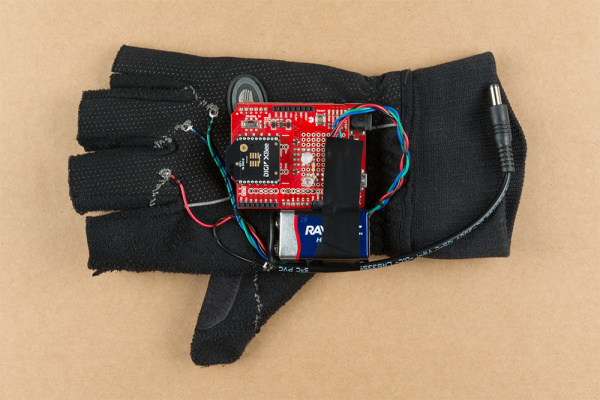 Glove with Battery Secured