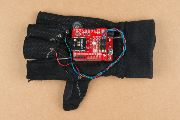 Top View of Assembled Wireless Glove