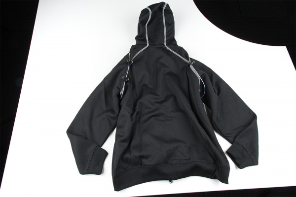 Back of EL Hoodie with Binder Clips