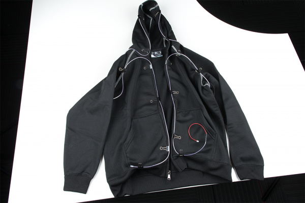 Front of EL Hoodie with Binder Clips