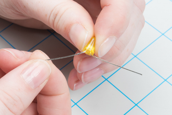 Bending negative leg of LED