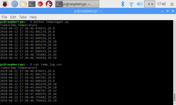 Logging temperature and displaying it on a Raspberry Pi