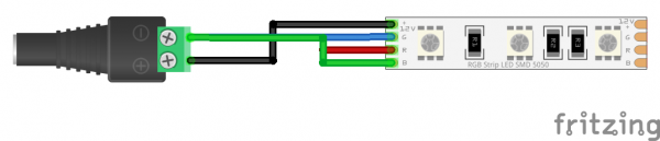 Fritzing Diagram for Adapter and LED Strip