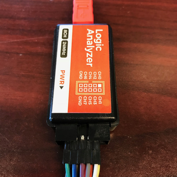 Logic analyzer plugged in